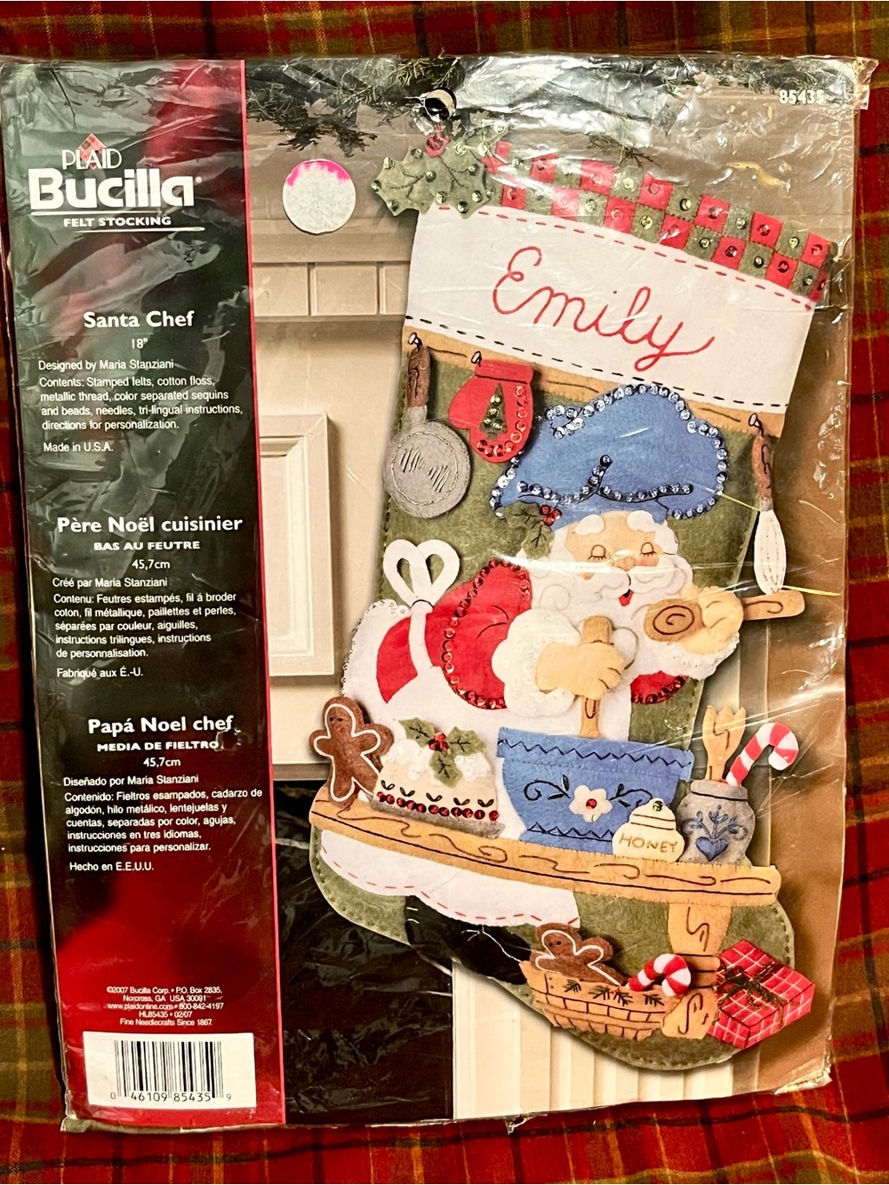 Bucilla Santa Chef Christmas Stocking Kit #85435 c.2007 Rare Find - Picture 4 of 4